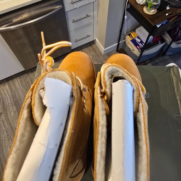 Timberland Authentics Teddy Fleece Fold Down Boots Wheat Nubuck Women's SZ 8 NEW - Picture 7 of 16